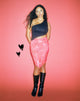immagine di Gonna Lonaka Bodycon in rosso petalo di rosa