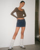 immagine di MOTEL X OLIVIA NEILL Gonna a vita bassa in lavaggio vintage scuro