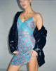 image of Coline Mini Dress stampato in blu floreale a contrasto