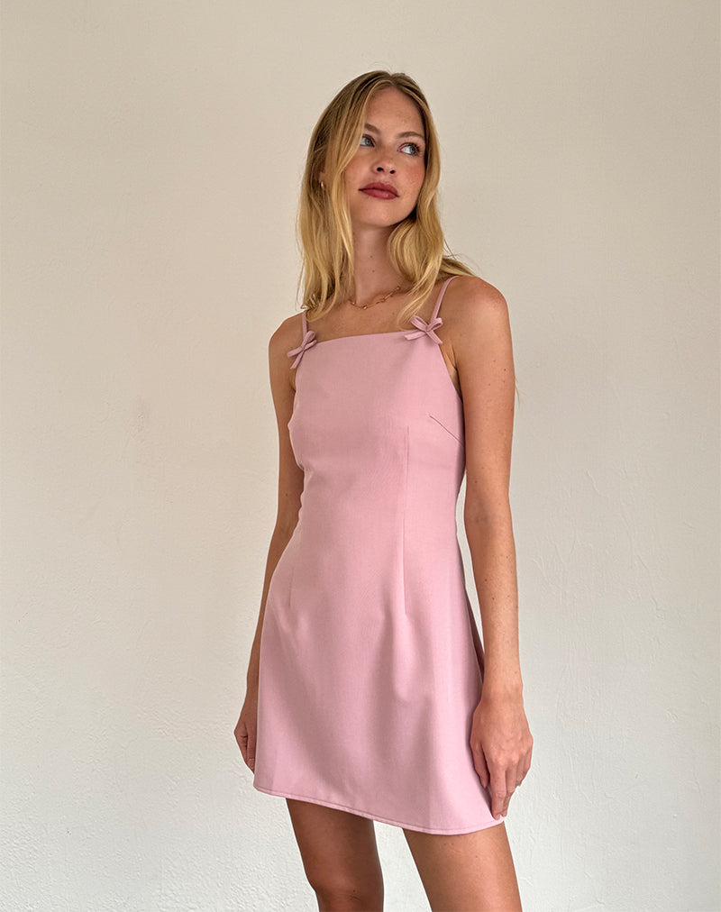Mini abito Aketi in rosa scuro