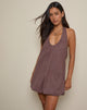 Immagine di Alcinder Mini Dress in lino color taupe scuro
