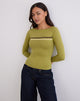 Immagine di Amabon Top a maniche lunghe a righe verde cress