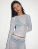 Immagine di Amabon Top manica lunga in pizzo blu baby