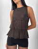 Immagine di Amalie Top in maglia jacquard marrone scuro
