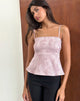 Immagine di Amerta Cami Top in raso jacquard rosa baby