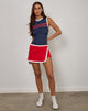 Immagine di Monlo Top in Airtex Navy con striscia rossa