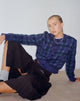 immagine di Anzio Button Up Cardi a quadri blu navy