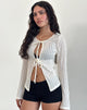 Immagine di Araceli Tie Front Top in Ecrù rugoso