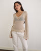 Immagine di Ashla Top in maglia trasparente Beige