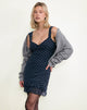 Immagine di Astika Mini Dress in Heart Flock Navy Yellow