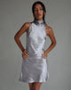 image of MOTEL X JACQUIE Atik Mini Dress Halterneck in Satin Silver