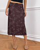 Immagine di Atira Midi Skirt in Doodle Flower Flock Brown