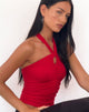 Immagine di Audrey Top con collo alto in rosso Soft Slinky