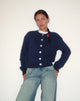 Immagine di Audrina Cardigan in maglia soffice Navy