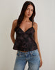 Immagine di Marinda Top in Jacquard Viola Scuro Floreale