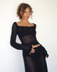 Immagine di Ayako Frill Fine Knit Top in nero