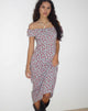 Immagine di Ayudia Bardot Midi Dress in blu floreale Ditsy