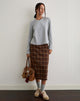 Immagine di Badria Gonna Midi in Tartan Marrone Rosso