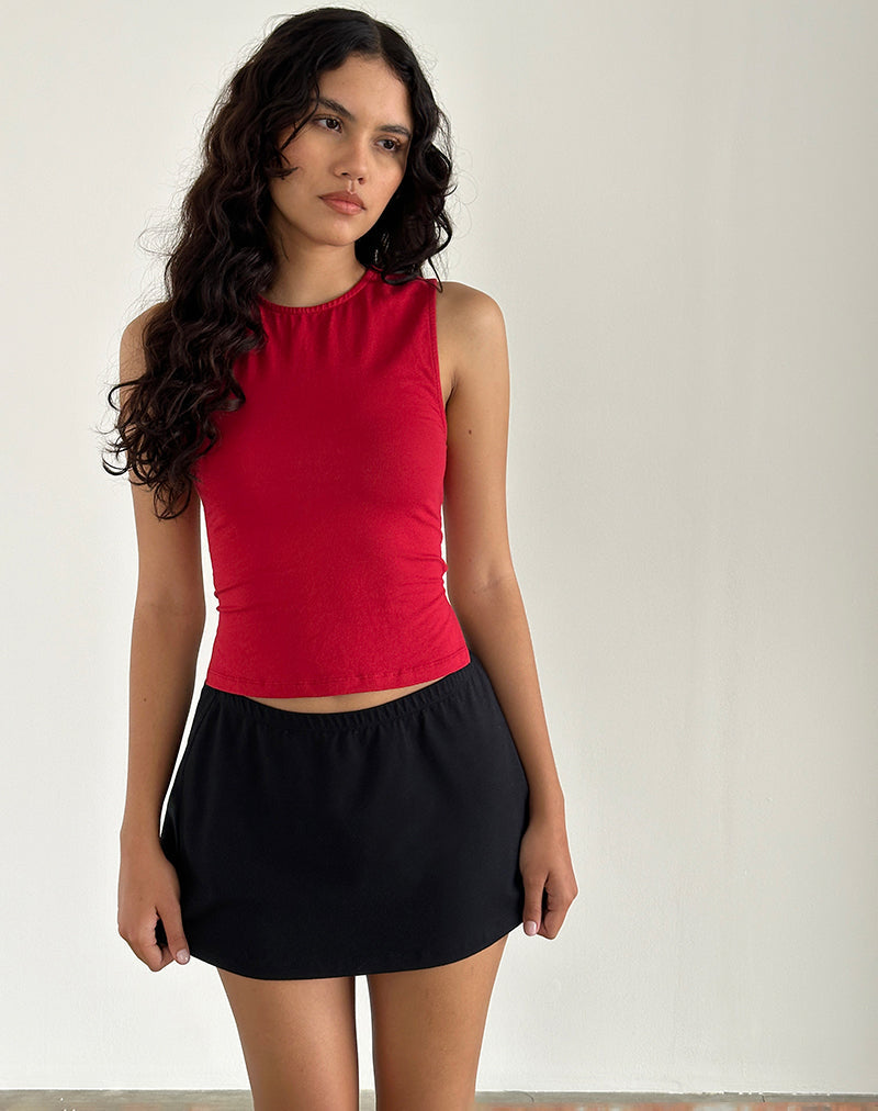Top Baruna Tie Back Basic in rosso Adrenalina