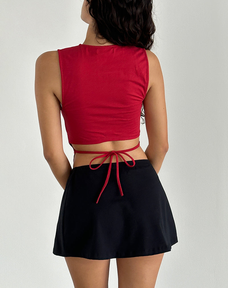 Top Baruna Tie Back Basic in rosso Adrenalina