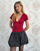 Immagine di Batya Plunge Top in Jersey increspato Rosso Adrenalina