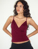 Immagine di Bea Cross Front Top in Borgogna