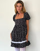 Immagine di Beling Mini Tea Dress in nero Ditsy Romance