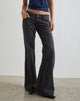 Immagine di Bell Bottom Low Rise Flare Jeans in nero vintage