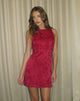 Immagine di Benian Mini Abito in Raso Jacquard Rosso