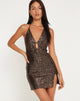 immagine di Bernoki Mini Dress in Drape Sequin Copper