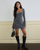 Immagine di Bindara Mini Dress in Pretty Petal Flock Grigio Scuro