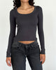 Immagine di Binlo Extra Long Sleeve Top in Black Forest