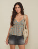 Immagine di Bluebell Cami Top in blu e marrone floreale Bohemian Batik