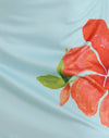 Blu con fiore arancione