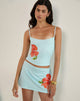 Immagine di Boril Cami Top in Mono Flower Blu e Arancione