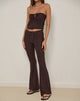Immagine di Dan Tie Front Pantaloni svasati in Broderie Brown
