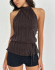 Immagine di Brienne Top in Brown Shimmer Sheer Plisse