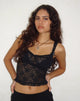 Immagine di Brietta Top corsetto sfoderato in pizzo rosa Nero