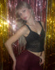 Immagine di Brietta Mesh Top in Polka Black Flock