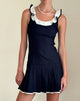 Immagine di Busari - Mini abito con scollo a balze - Navy