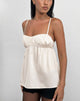 Immagine di Camden Longline Cami Top in raso avorio