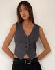 Immagine di Canta Canta Tailored Vest Top in gessato grigio scuro