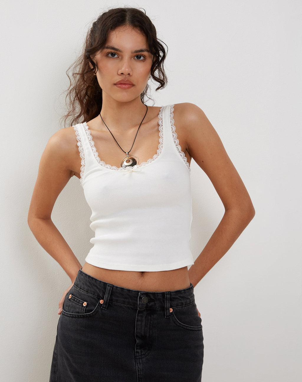 Gilet Carillo in pizzo bianco