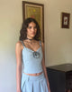immagine di Carini Top cami con dettaglio rosette in blu