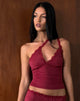 Immagine di Carolina One Shoulder Top in Dark Cherry