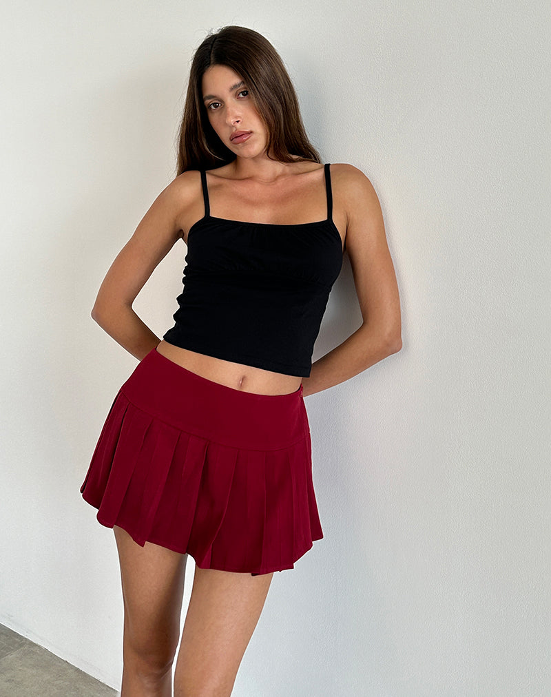 Minigonna Casini in morbido borgogna sartoriale