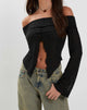 Immagine di Celeste Butterfly Bardot Top in nero