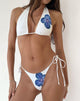 Immagine di Lentra Bikini Bottom in Avorio con Orchidea Blu