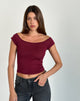 Immagine di Charya Off Shoulder Top in Borgogna