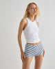 Immagine di Ciana Hot Pants a righe diagonali azzurro chiaro